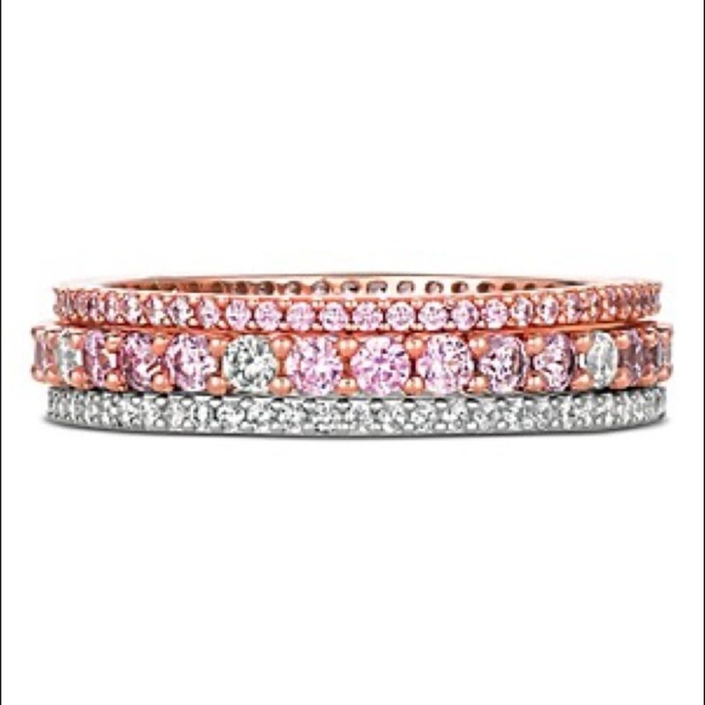 Crislu Embellished Stackable Rings NEW